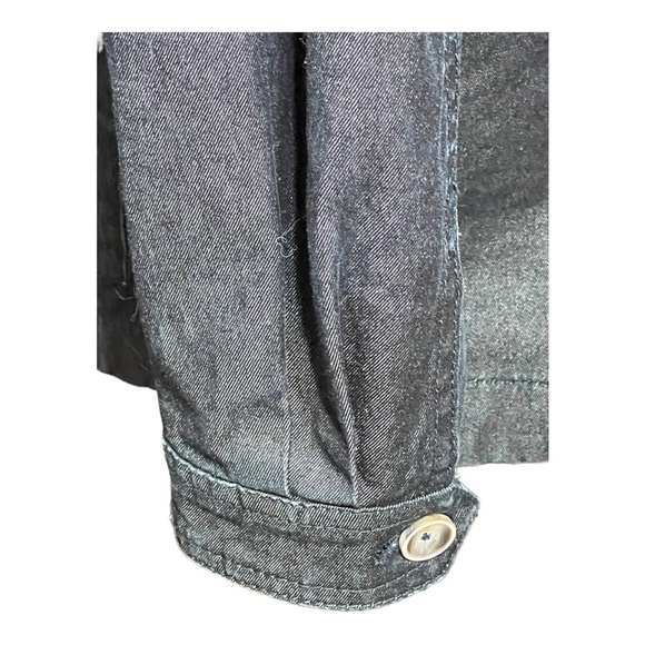 Massimo Dutti Women's Travel Jacket Black Chambray Denim Full Zip Belted Small - Picture 6 of 11